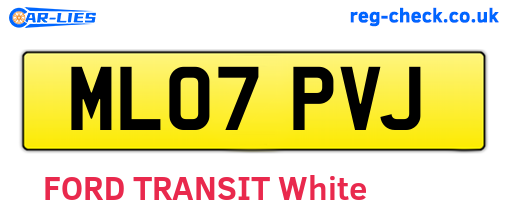 ML07PVJ are the vehicle registration plates.