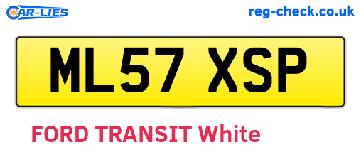 ML57XSP are the vehicle registration plates.