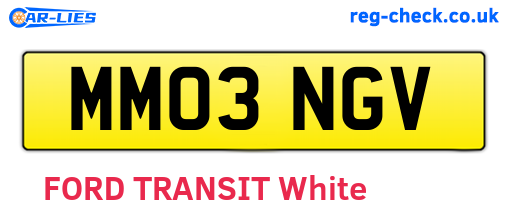 MM03NGV are the vehicle registration plates.