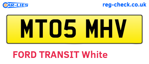 MT05MHV are the vehicle registration plates.