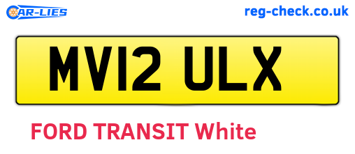 MV12ULX are the vehicle registration plates.