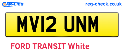 MV12UNM are the vehicle registration plates.