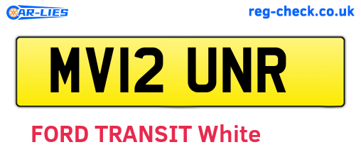 MV12UNR are the vehicle registration plates.