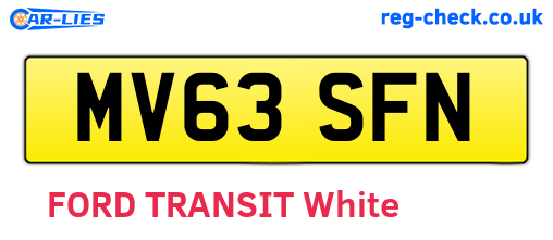 MV63SFN are the vehicle registration plates.