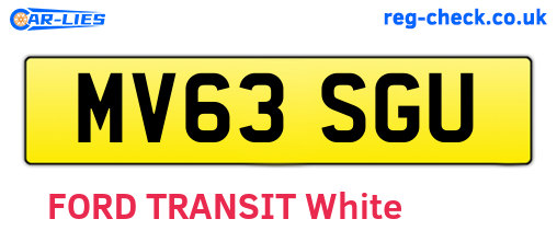 MV63SGU are the vehicle registration plates.