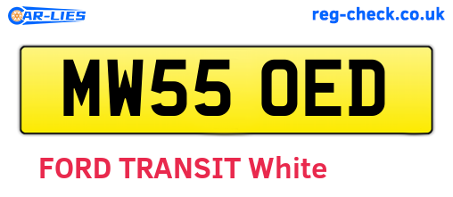 MW55OED are the vehicle registration plates.