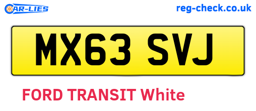 MX63SVJ are the vehicle registration plates.