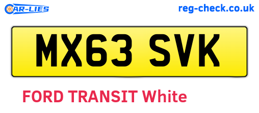 MX63SVK are the vehicle registration plates.