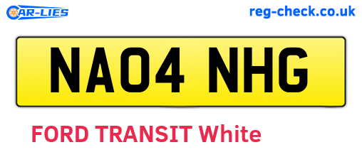 NA04NHG are the vehicle registration plates.