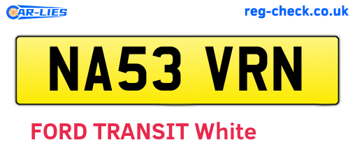 NA53VRN are the vehicle registration plates.