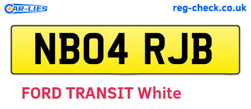 NB04RJB are the vehicle registration plates.