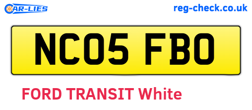NC05FBO are the vehicle registration plates.