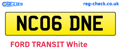 NC06DNE are the vehicle registration plates.