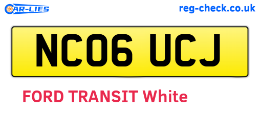 NC06UCJ are the vehicle registration plates.