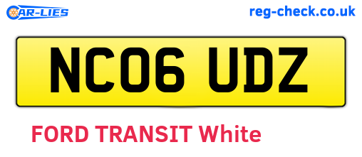 NC06UDZ are the vehicle registration plates.