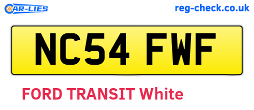 NC54FWF are the vehicle registration plates.