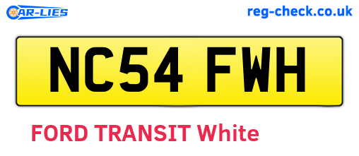 NC54FWH are the vehicle registration plates.