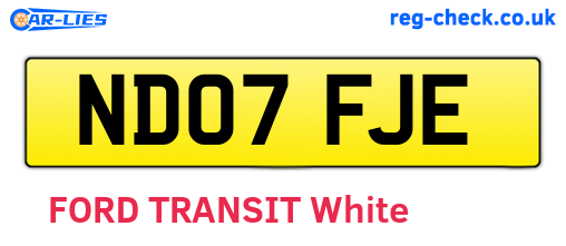 ND07FJE are the vehicle registration plates.