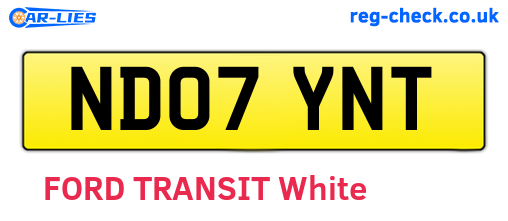 ND07YNT are the vehicle registration plates.