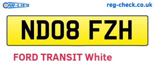 ND08FZH are the vehicle registration plates.