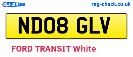ND08GLV are the vehicle registration plates.