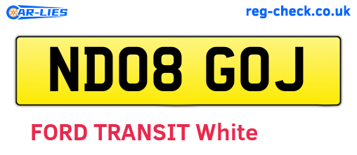 ND08GOJ are the vehicle registration plates.