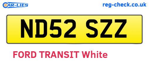 ND52SZZ are the vehicle registration plates.