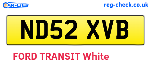 ND52XVB are the vehicle registration plates.