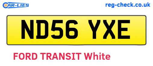 ND56YXE are the vehicle registration plates.