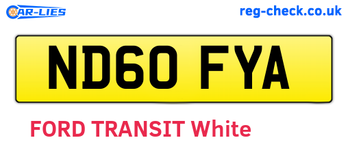 ND60FYA are the vehicle registration plates.