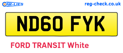 ND60FYK are the vehicle registration plates.