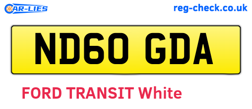 ND60GDA are the vehicle registration plates.