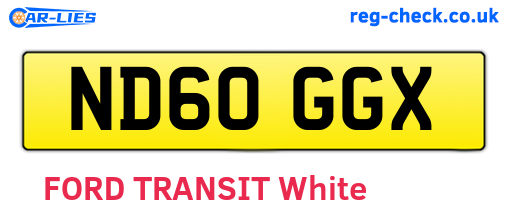 ND60GGX are the vehicle registration plates.