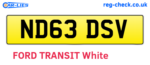 ND63DSV are the vehicle registration plates.