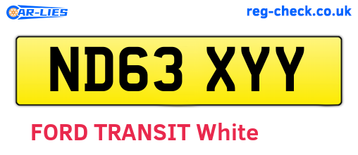 ND63XYY are the vehicle registration plates.