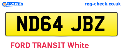 ND64JBZ are the vehicle registration plates.