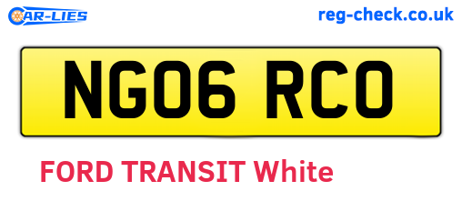 NG06RCO are the vehicle registration plates.