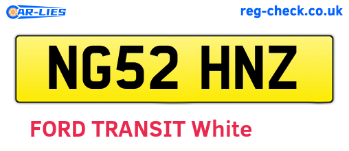 NG52HNZ are the vehicle registration plates.