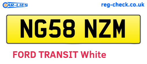NG58NZM are the vehicle registration plates.