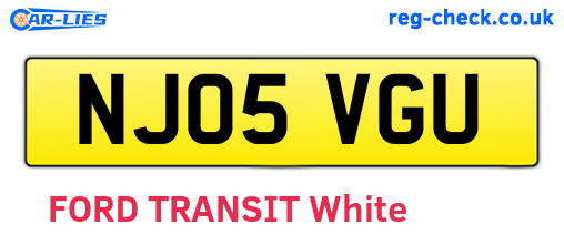 NJ05VGU are the vehicle registration plates.