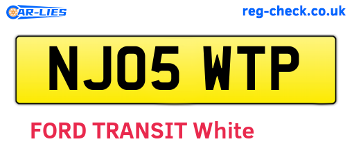 NJ05WTP are the vehicle registration plates.