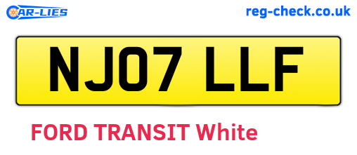 NJ07LLF are the vehicle registration plates.