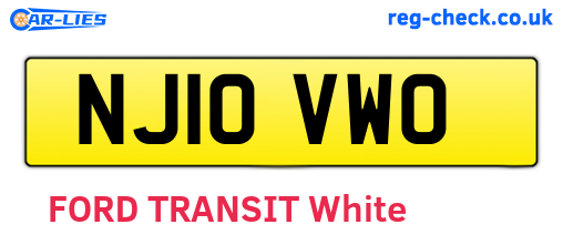 NJ10VWO are the vehicle registration plates.