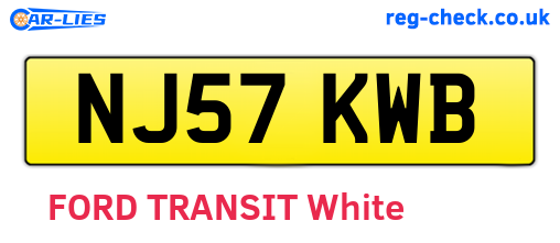 NJ57KWB are the vehicle registration plates.