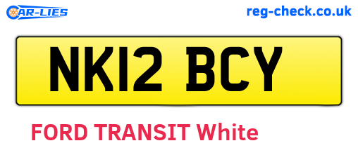 NK12BCY are the vehicle registration plates.