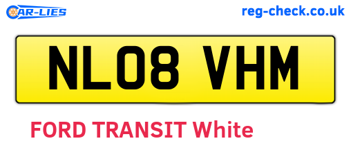 NL08VHM are the vehicle registration plates.