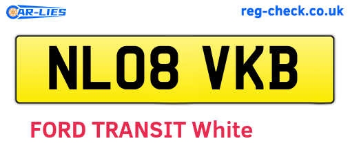 NL08VKB are the vehicle registration plates.