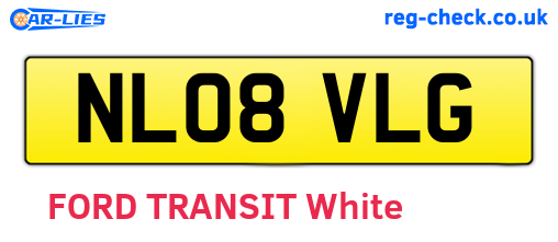 NL08VLG are the vehicle registration plates.