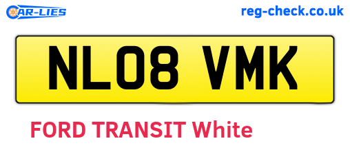 NL08VMK are the vehicle registration plates.