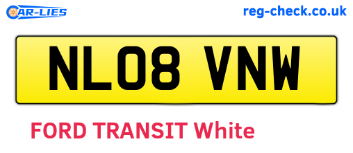 NL08VNW are the vehicle registration plates.